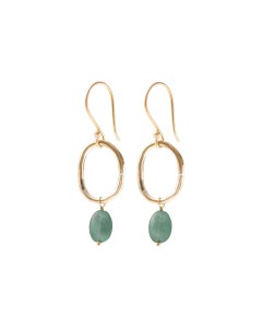 A Beautiful Story | Graceful Aventurine Gold Earrings