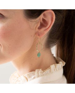 A Beautiful Story | Graceful Aventurine Gold Earrings