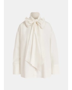 Essentiel | Greta pussy bow tie shirt White