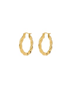 Anna + Nina | Large Twisted Hoop Earrings Gold