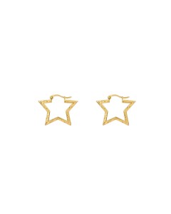 Anna + Nina | Small Funky Star Hoop Earrings Gold