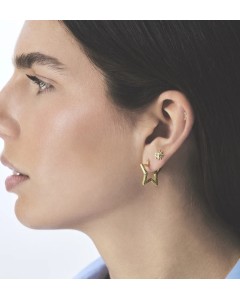 Anna + Nina | Small Funky Star Hoop Earrings Gold