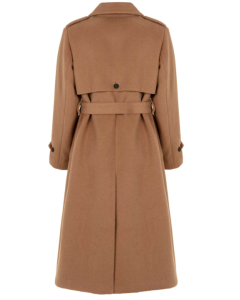 Giacomo | Wool blend long trench coat dark latte