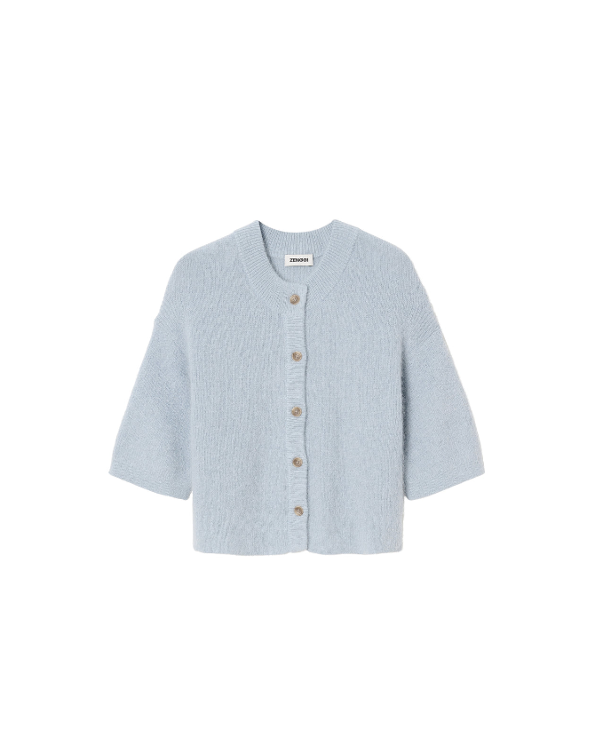 Zenggi | Alpaca short sleeve cardigan