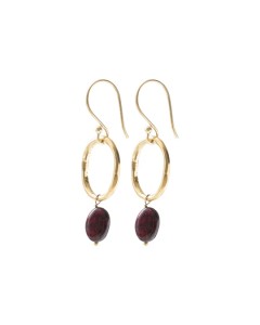 A Beautiful Story | Graceful Garnet Gold Earrings