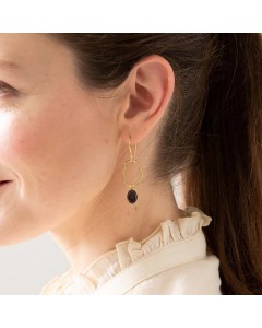 A Beautiful Story | Graceful Garnet Gold Earrings