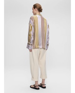 Zenggi | Silk stripe oversized shirt