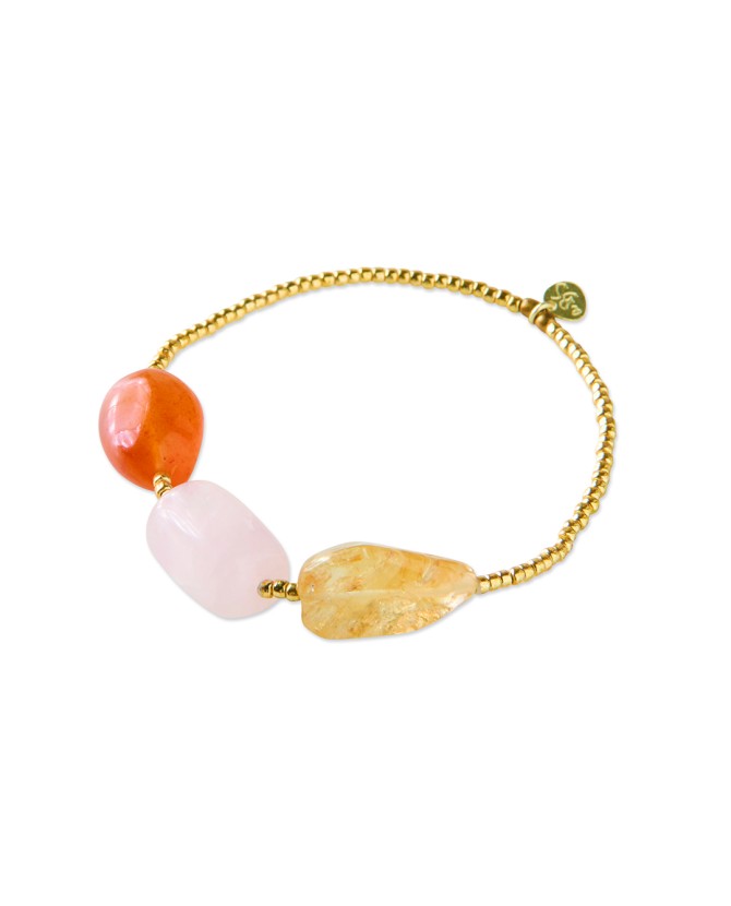 A Beautiful Story | Desirable Carnelian Rose Quartz Citrine Bracelet