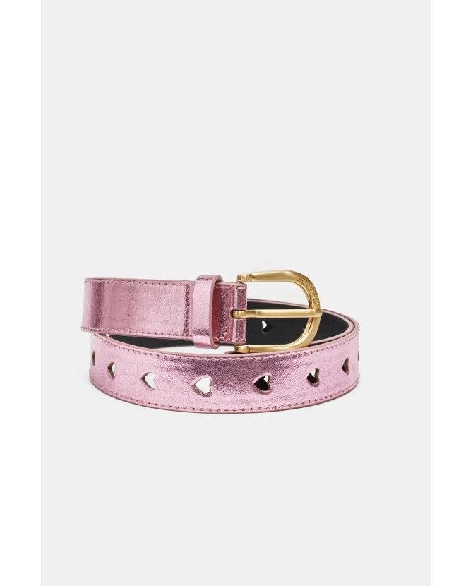 FABIENNE CHAPOT | Cut It Out Heart Belt Pink Metallic