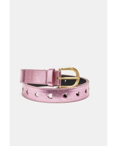 FABIENNE CHAPOT | Cut It Out Heart Belt Pink Metallic